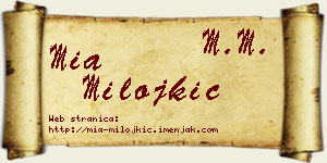 Mia Milojkić vizit kartica
